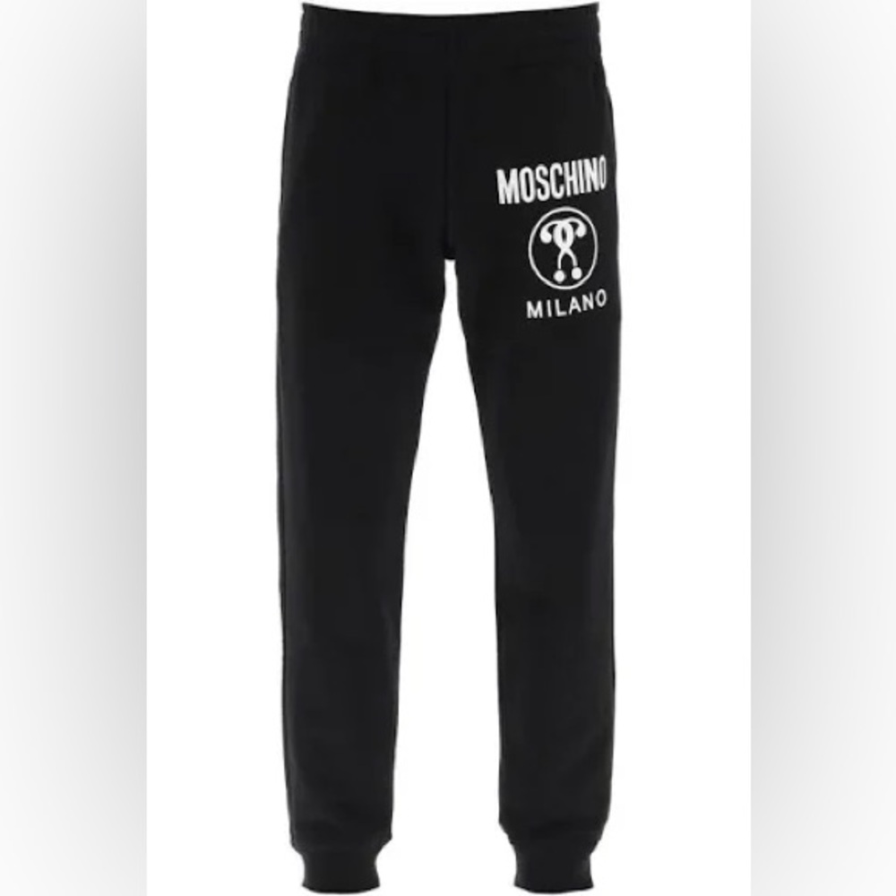 Moschino Black Sweatpants Double Question Logo Women’s